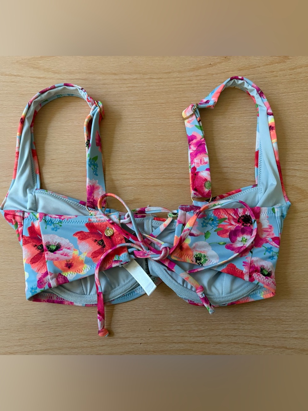 Victoria's Secret Blue Floral Underwire Bikini Set - Picture 13 of 14